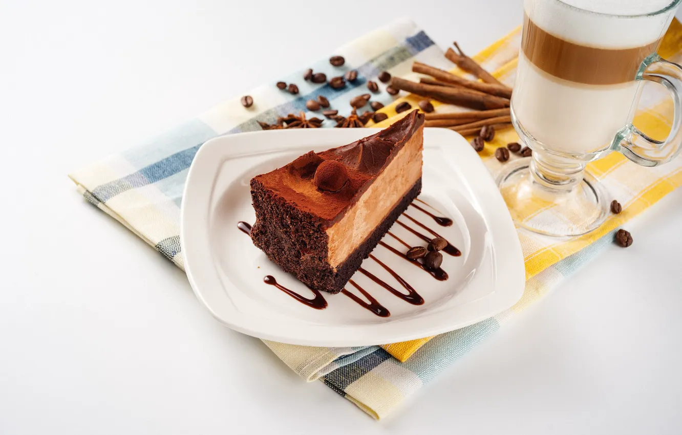 Photo wallpaper cake, cinnamon, latte