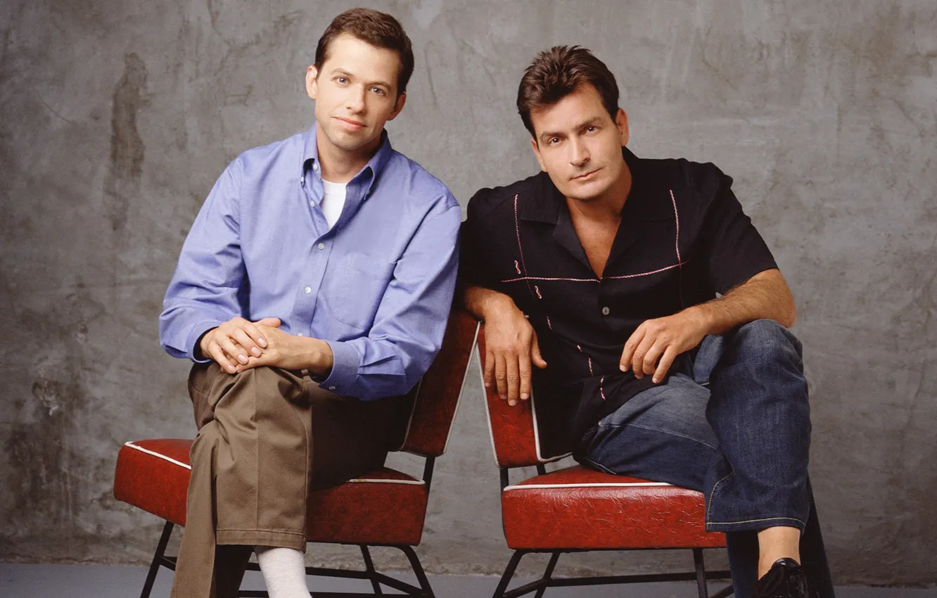 Photo wallpaper the series, actors, Charlie Sheen, John Cryer, Two and a half men, Two and a …