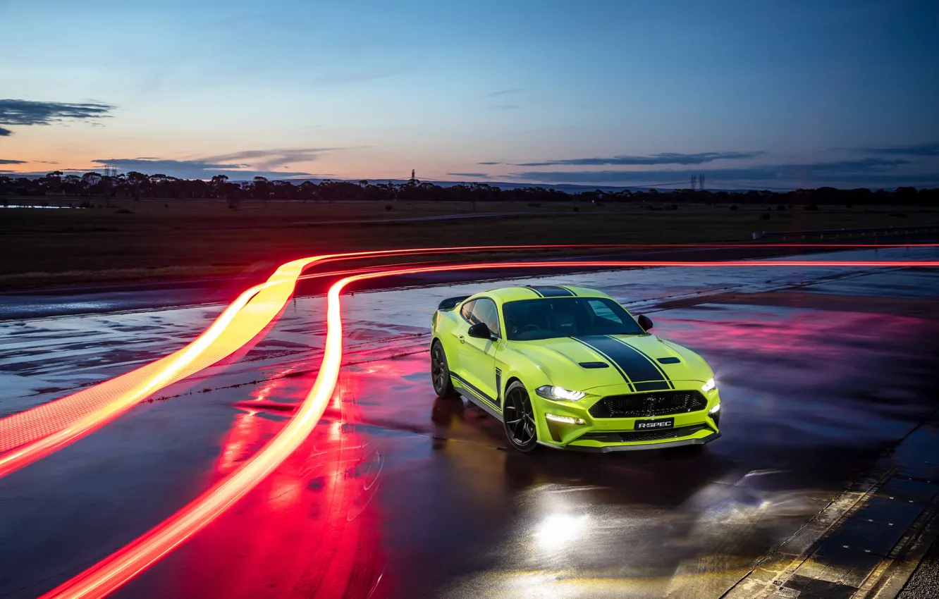 Photo wallpaper Mustang, Ford, the evening, AU-spec, R-Spec, 2019, Australia version