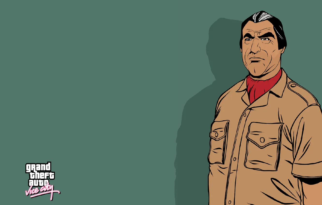 Photo wallpaper green, game, man, gta, vice city