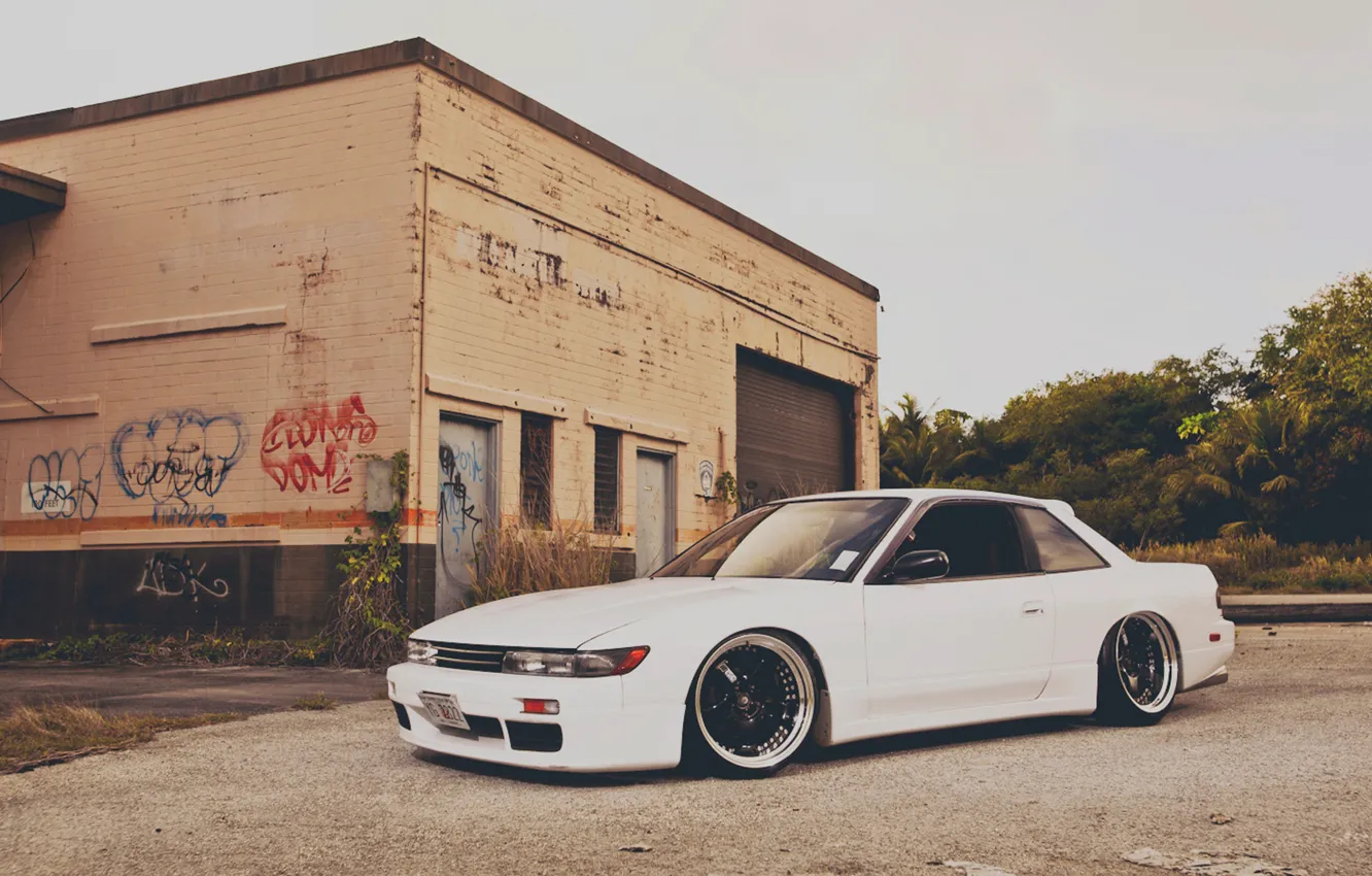 Photo wallpaper house, graffiti, nissan, house, graffiti, Nissan, silvia, s13