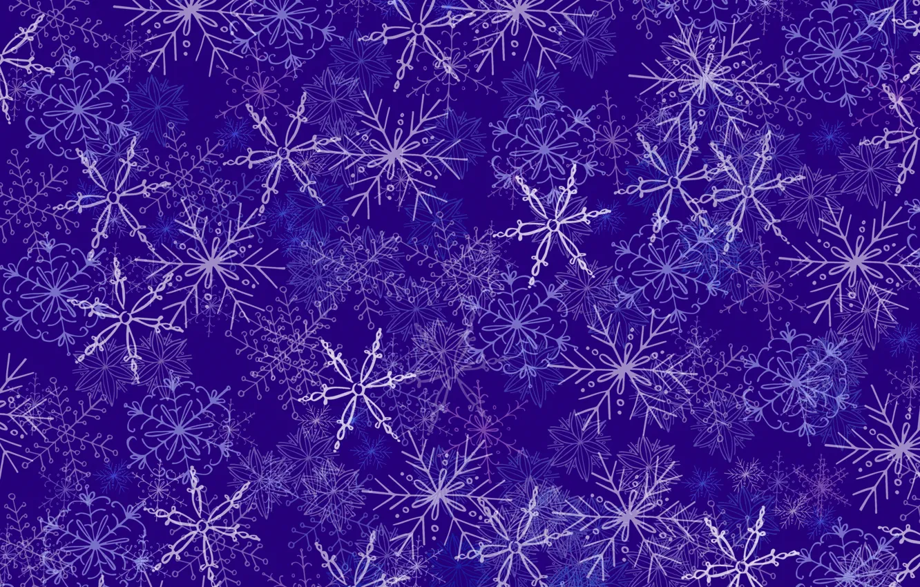 Photo wallpaper winter, snowflakes, pattern, new year, texture, Christmas, purple background, lilac background