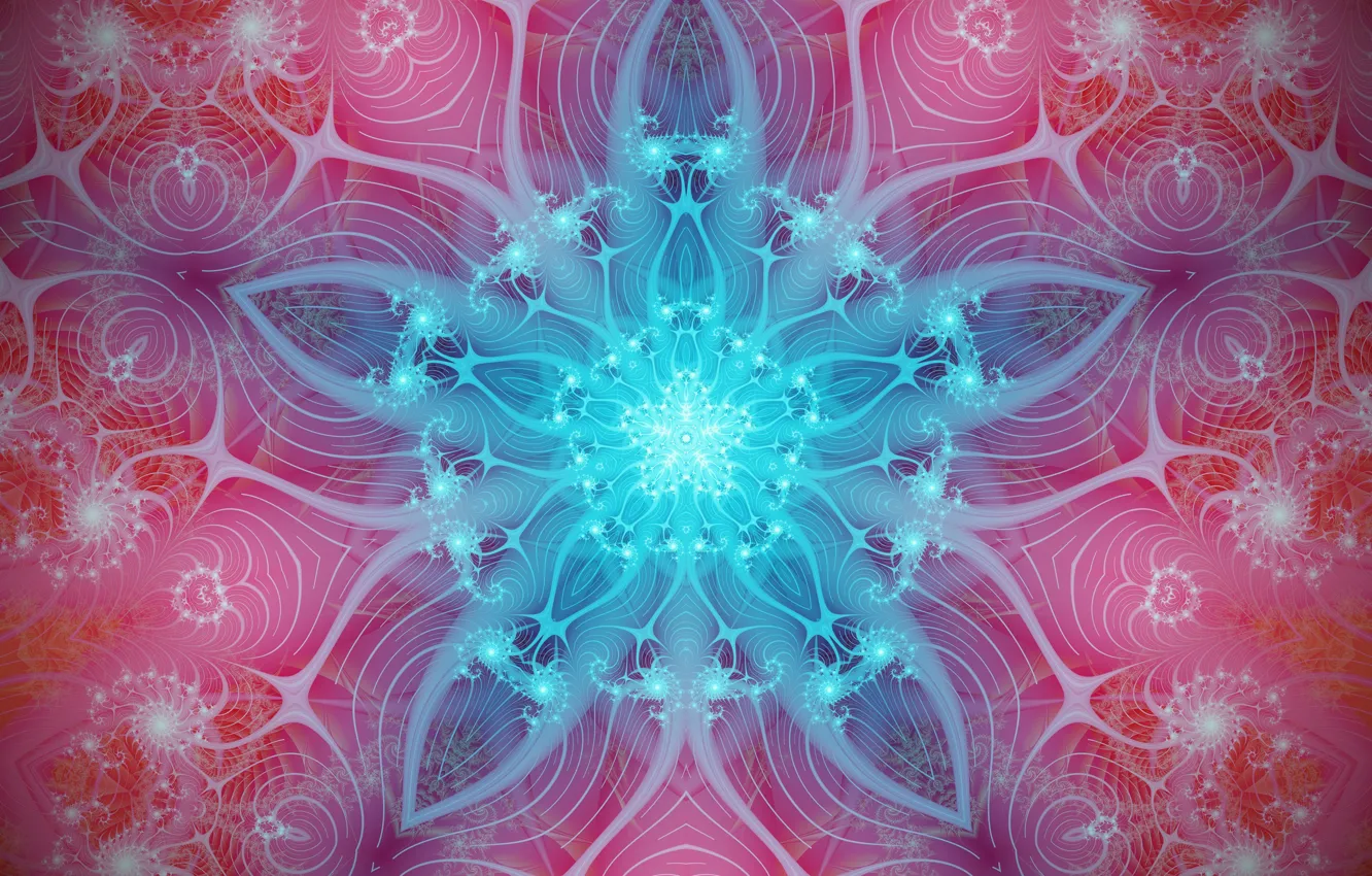 Photo wallpaper stars, abstraction, background, blue, pattern, fractal, pink, ornament