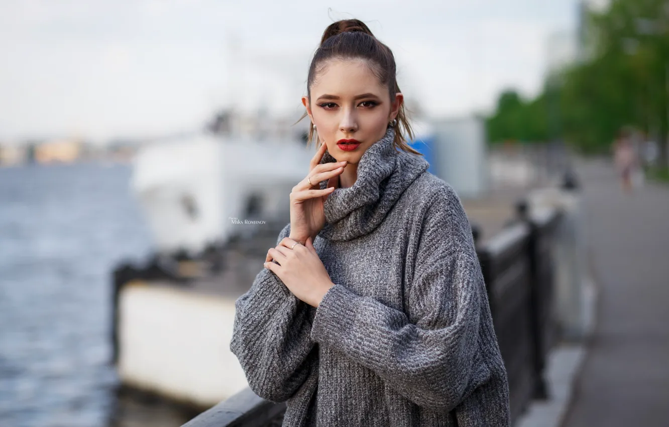 Photo wallpaper look, girl, the wind, hair, Maxim Romanov, Disha Shemetova