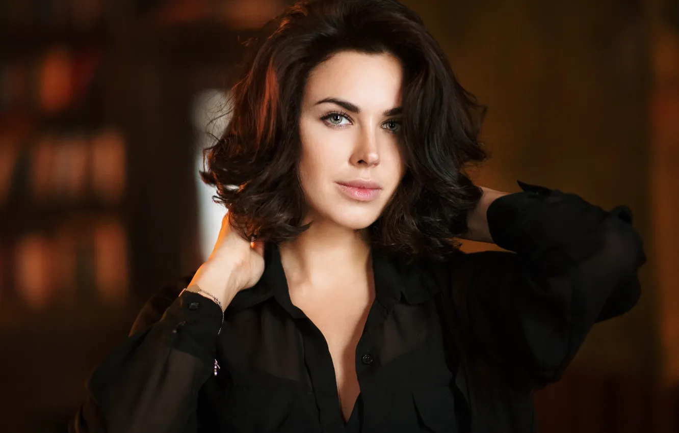 Photo wallpaper look, girl, face, photo, portrait, actress, blouse, Irina Antonenko