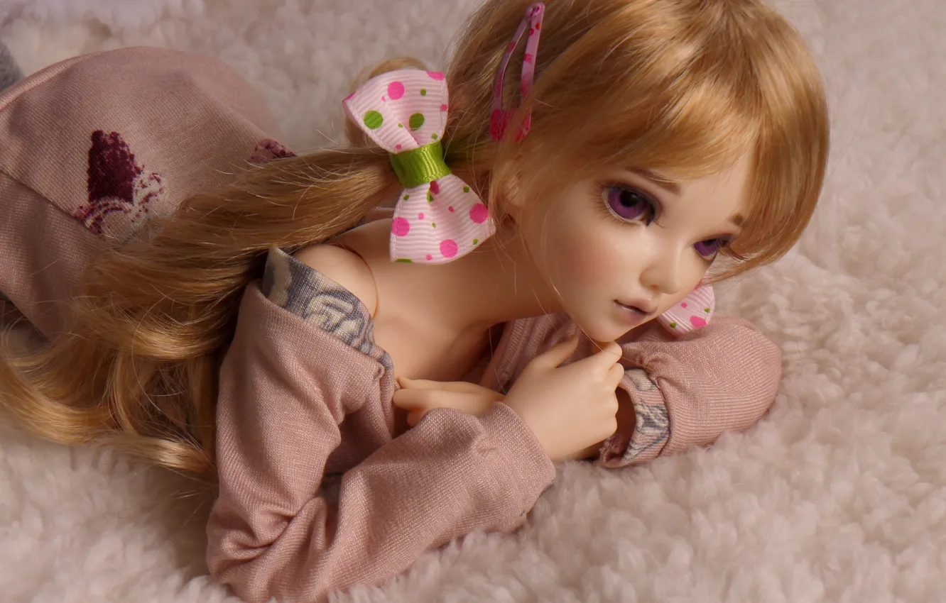 Photo wallpaper toy, doll, bows