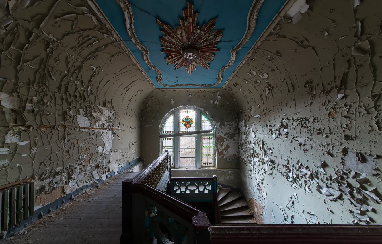 Photo wallpaper interior, window, ladder