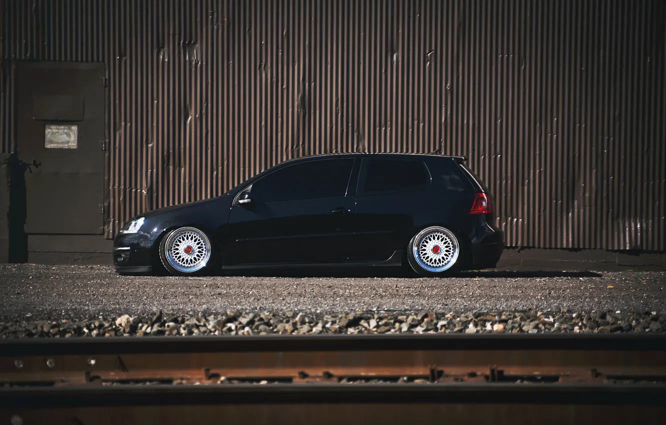 Photo wallpaper black, tuning, Volkswagen, profile, Golf, golf, Volkswagen, MK5