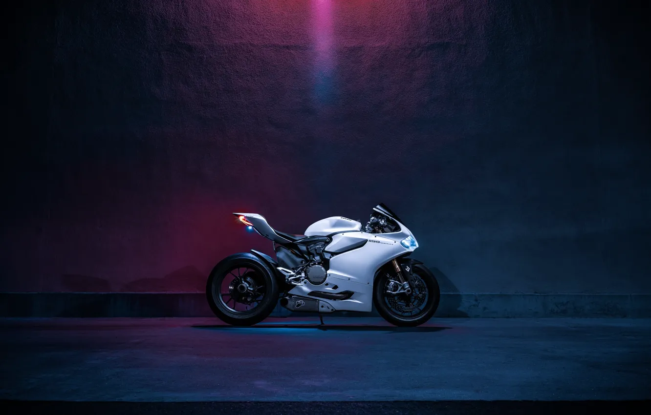 Photo wallpaper Light, Ducati, Side, Bike, Panigale, Fast, Motorcycle, Enlaes