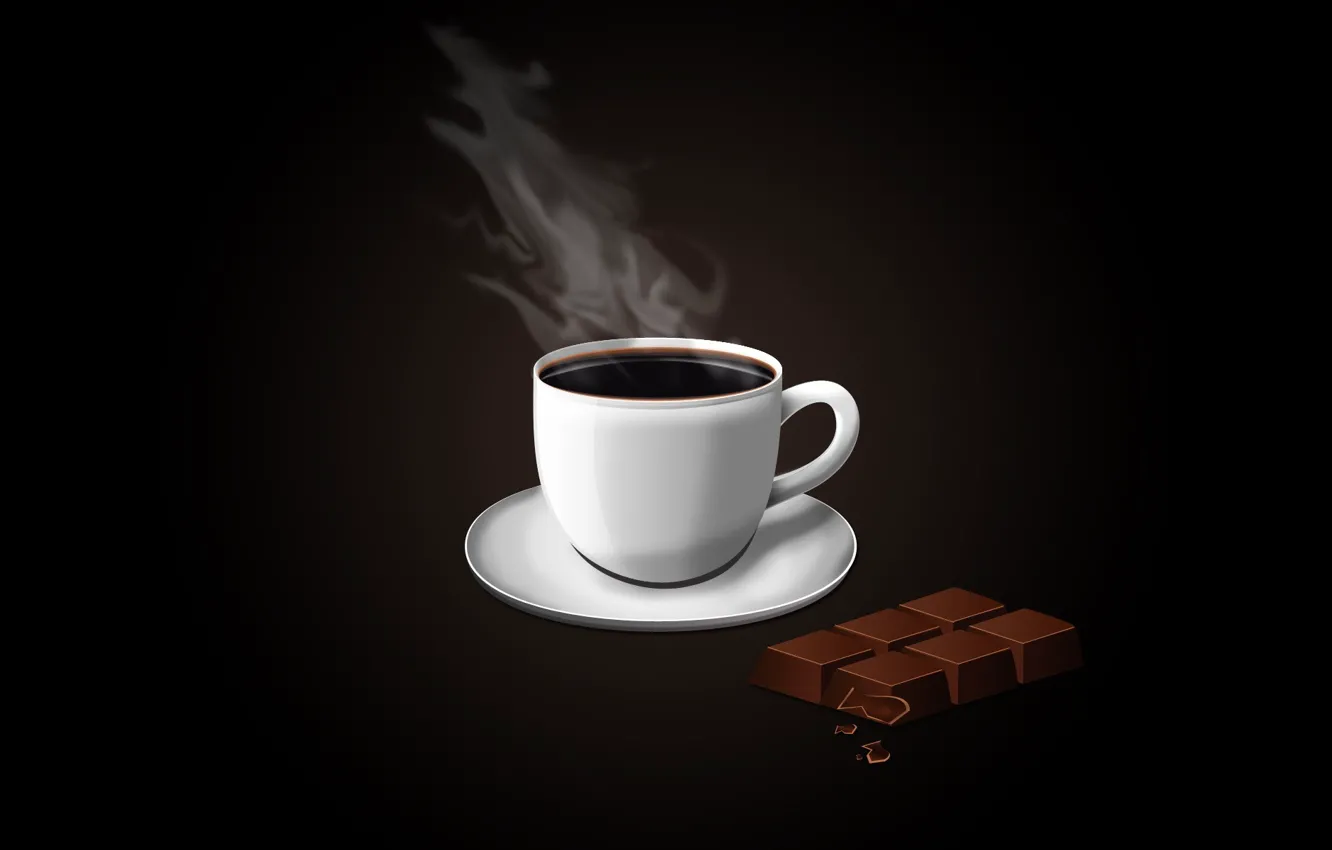 Photo wallpaper coffee, chocolate, minimalism, vector, Cup