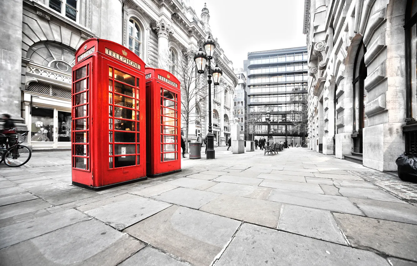 Photo wallpaper London, phone, booth