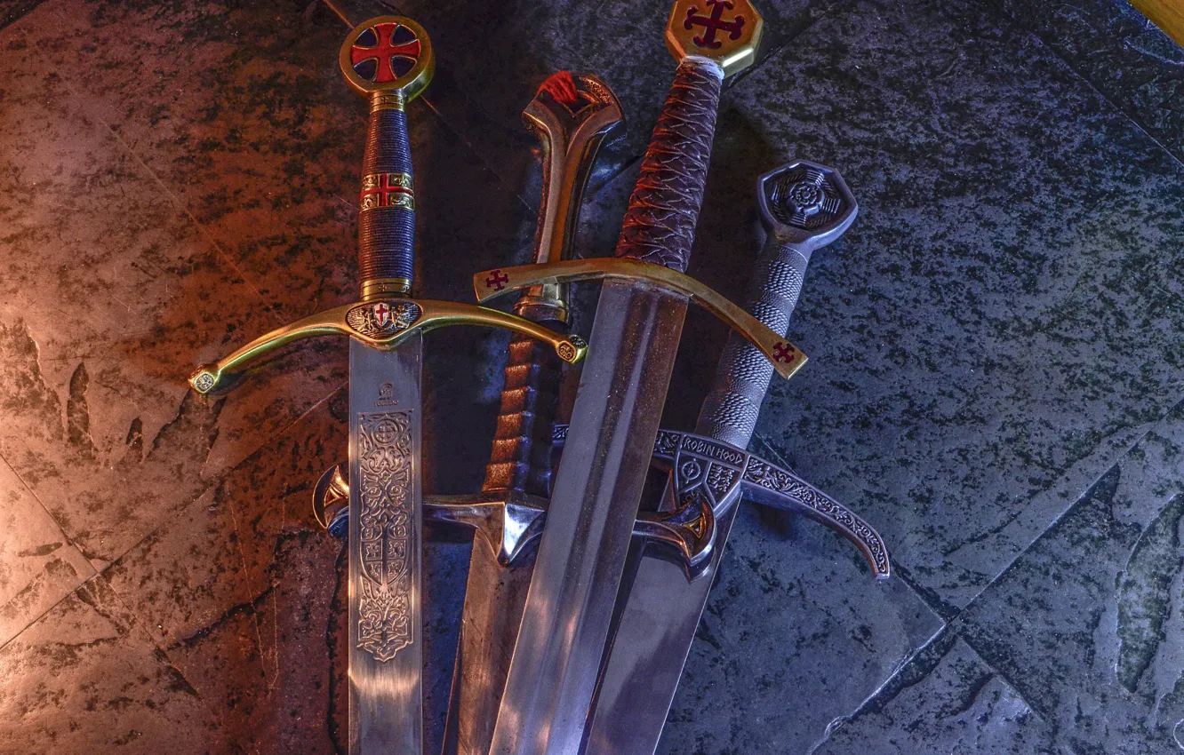 Photo wallpaper steel, sword, blade, blade, Crusader
