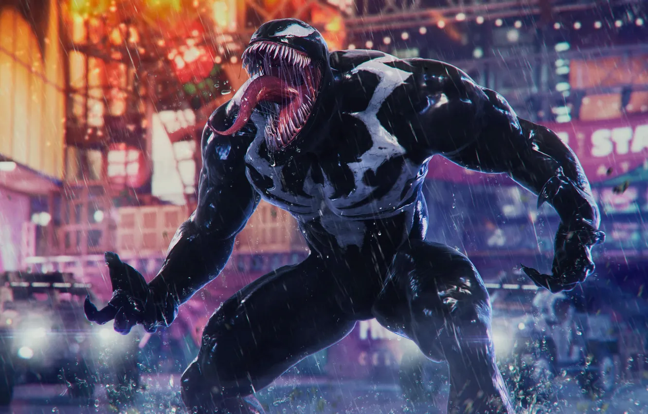 Photo wallpaper Marvel Comics, Venom, Spider-Man 2, PlayStation, video games, Playstation 5, screen shot, Marvel Spider-Man 2