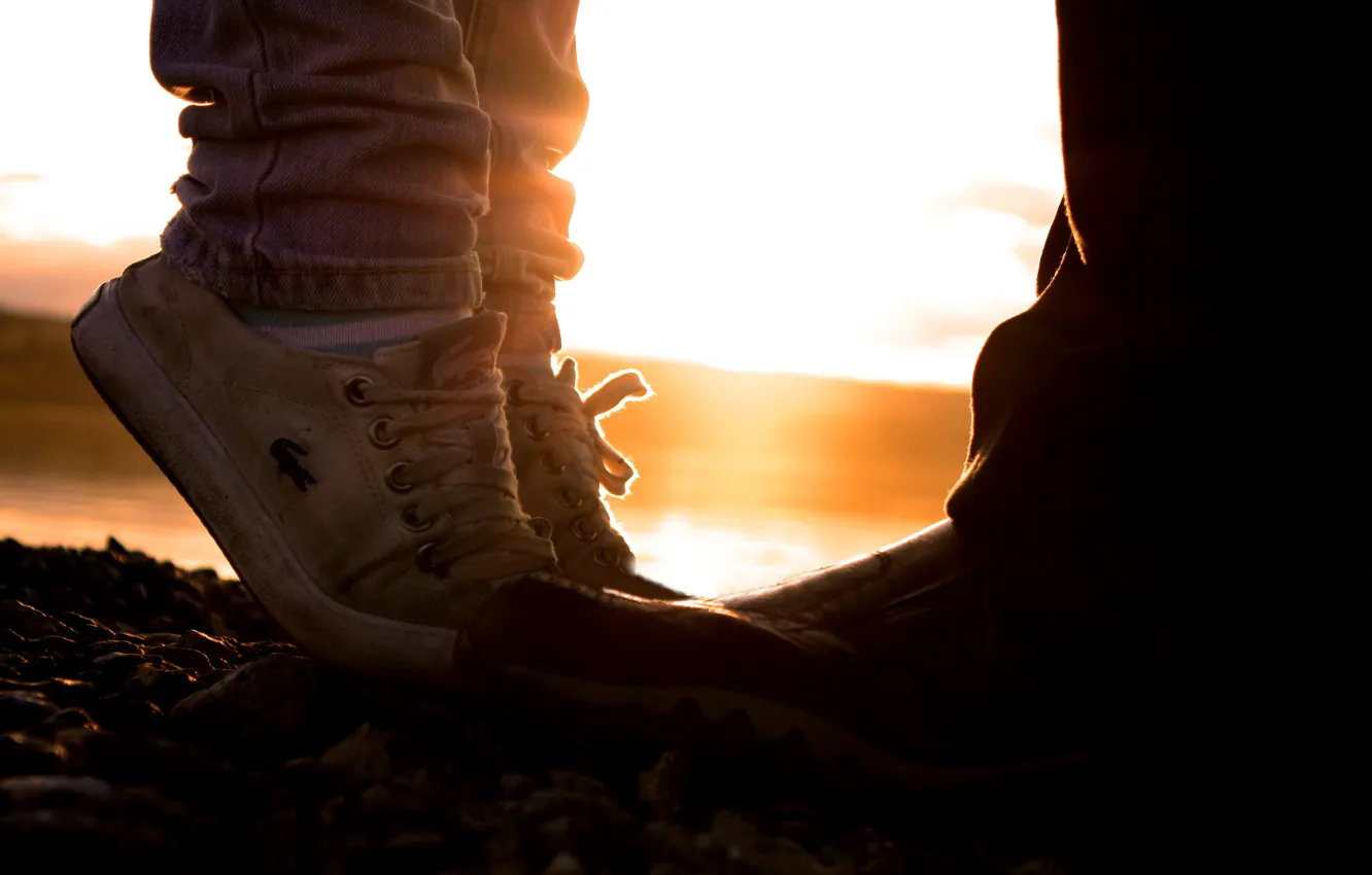 Photo wallpaper love, sunset, mood, romance, woman, kiss, male