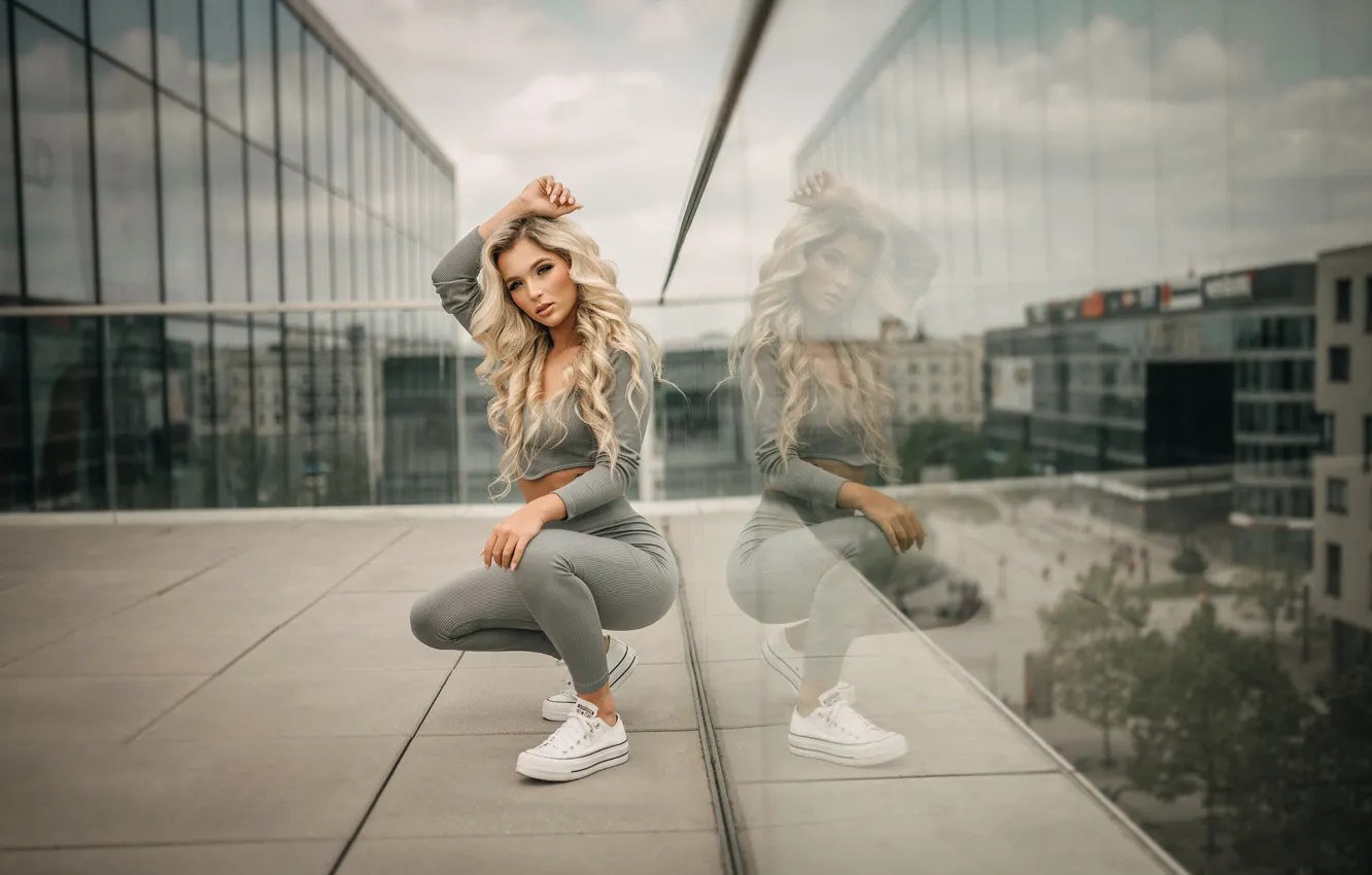 Photo wallpaper ass, ass, look, girl, pose, figure, blonde, waist