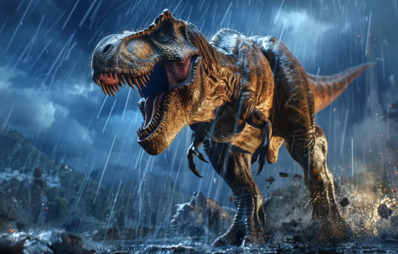 Photo wallpaper wild, Tyrannosaurus, Rex