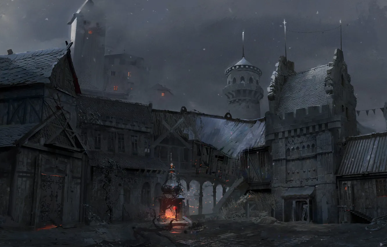 Photo wallpaper night, tower, structure, City, Valendor Square