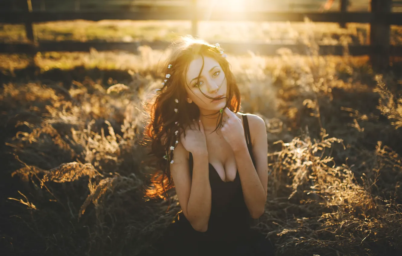 Photo wallpaper neckline, sunlight, Vlada