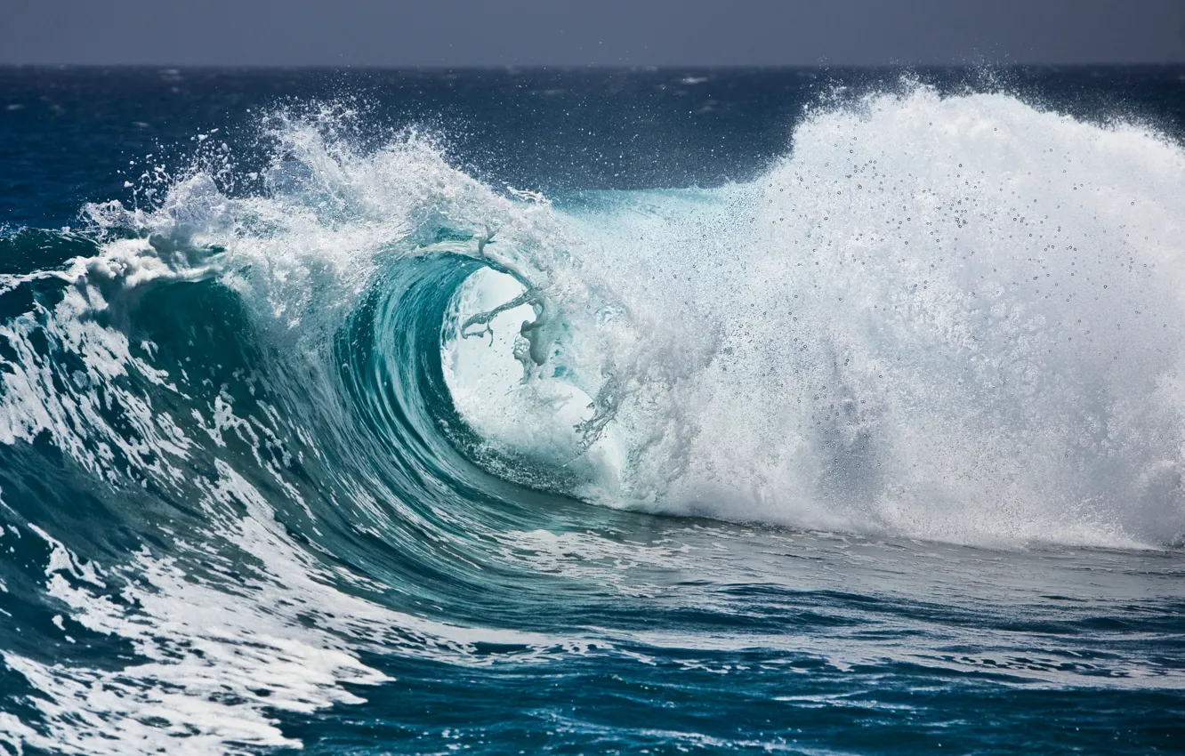 Photo wallpaper wave, foam, water, squirt, the ocean