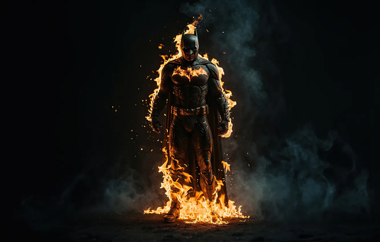 Photo wallpaper fire, Batman, Comics