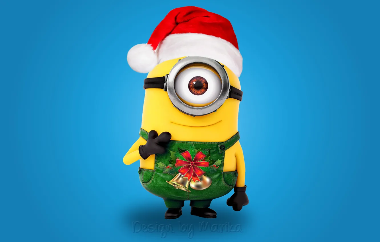 Photo wallpaper new year, Christmas, Santa, Christmas, cartoon, Xmas, cute, santa