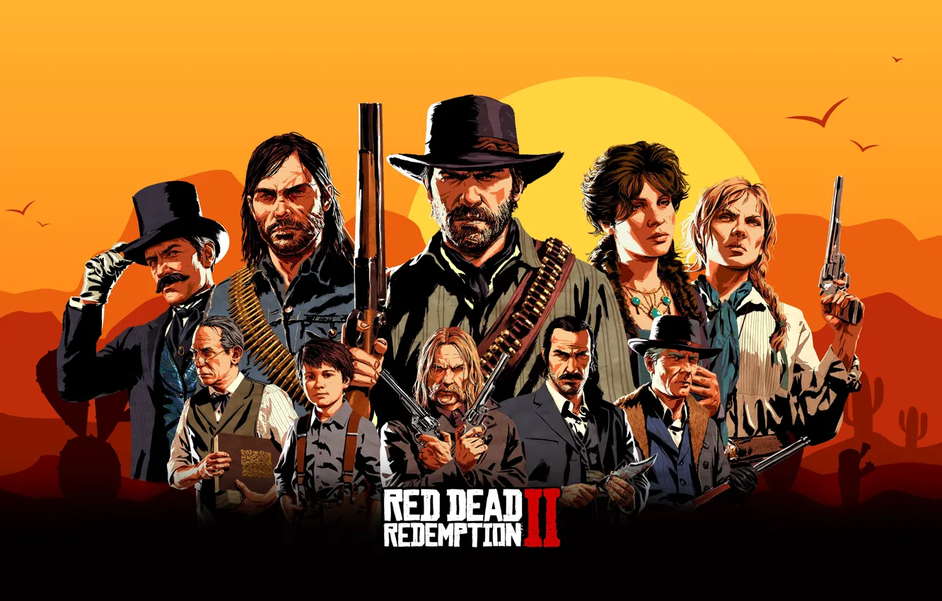 Photo wallpaper games, Rockstar, Red Dead Redemption 2