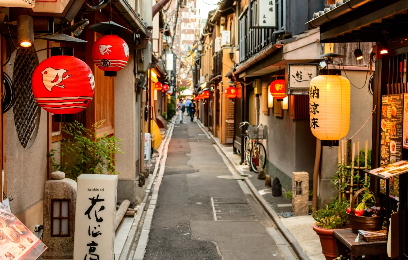 Photo wallpaper Road, The city, Street, Kyoto, Japan
