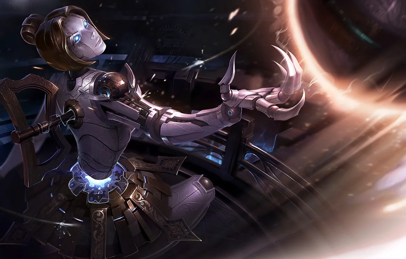 Photo wallpaper robot, League of Legends, LoL, video games, videogames, Orianna, moba, Video