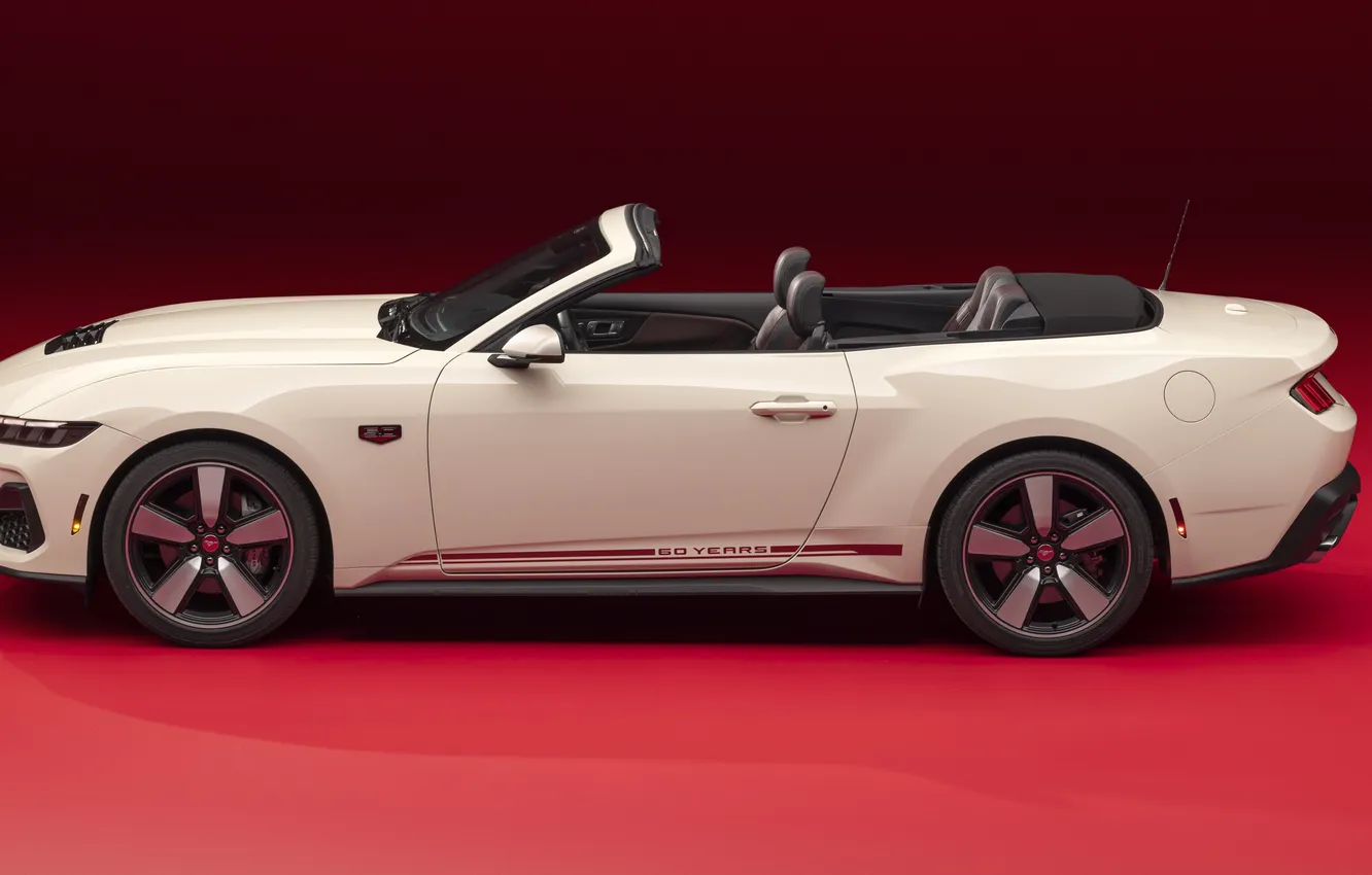 Photo wallpaper Ford, Mustang, Ford, side view, Convertible, Mustang GT, 2025, limited edition