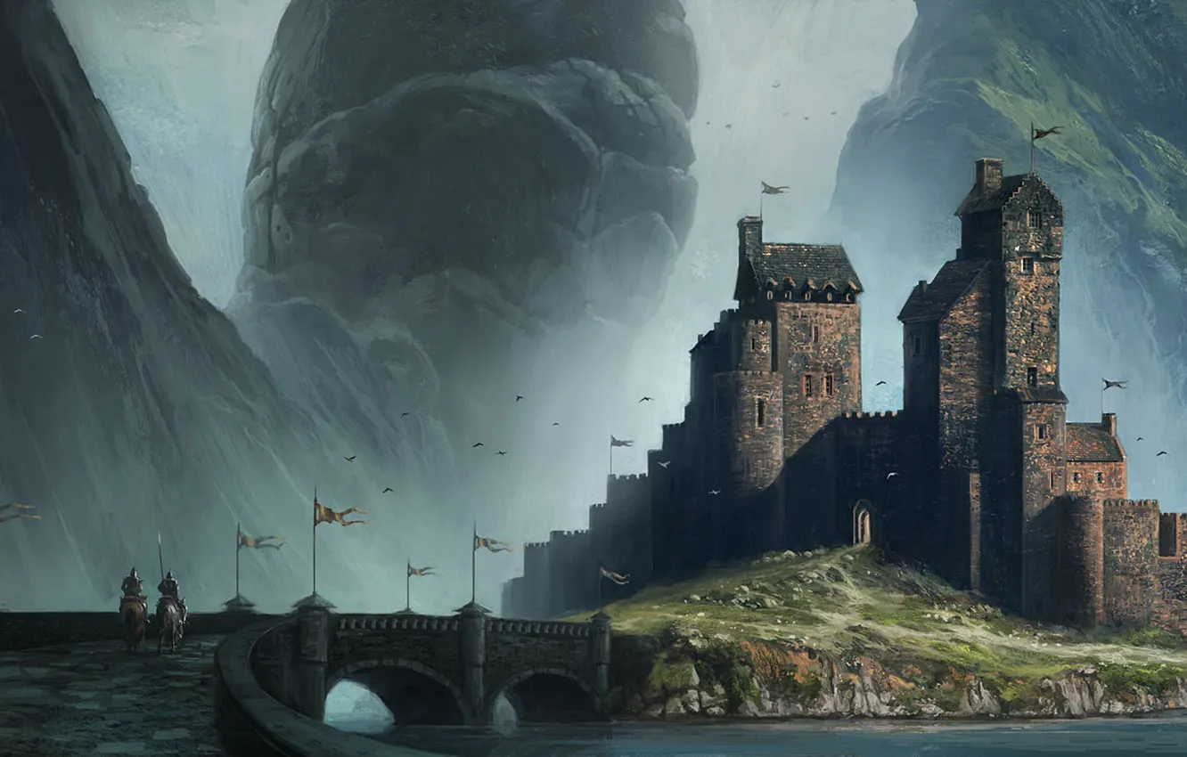 Photo wallpaper castle, Andreas Rocha, Homecoming, Myths & Monsters
