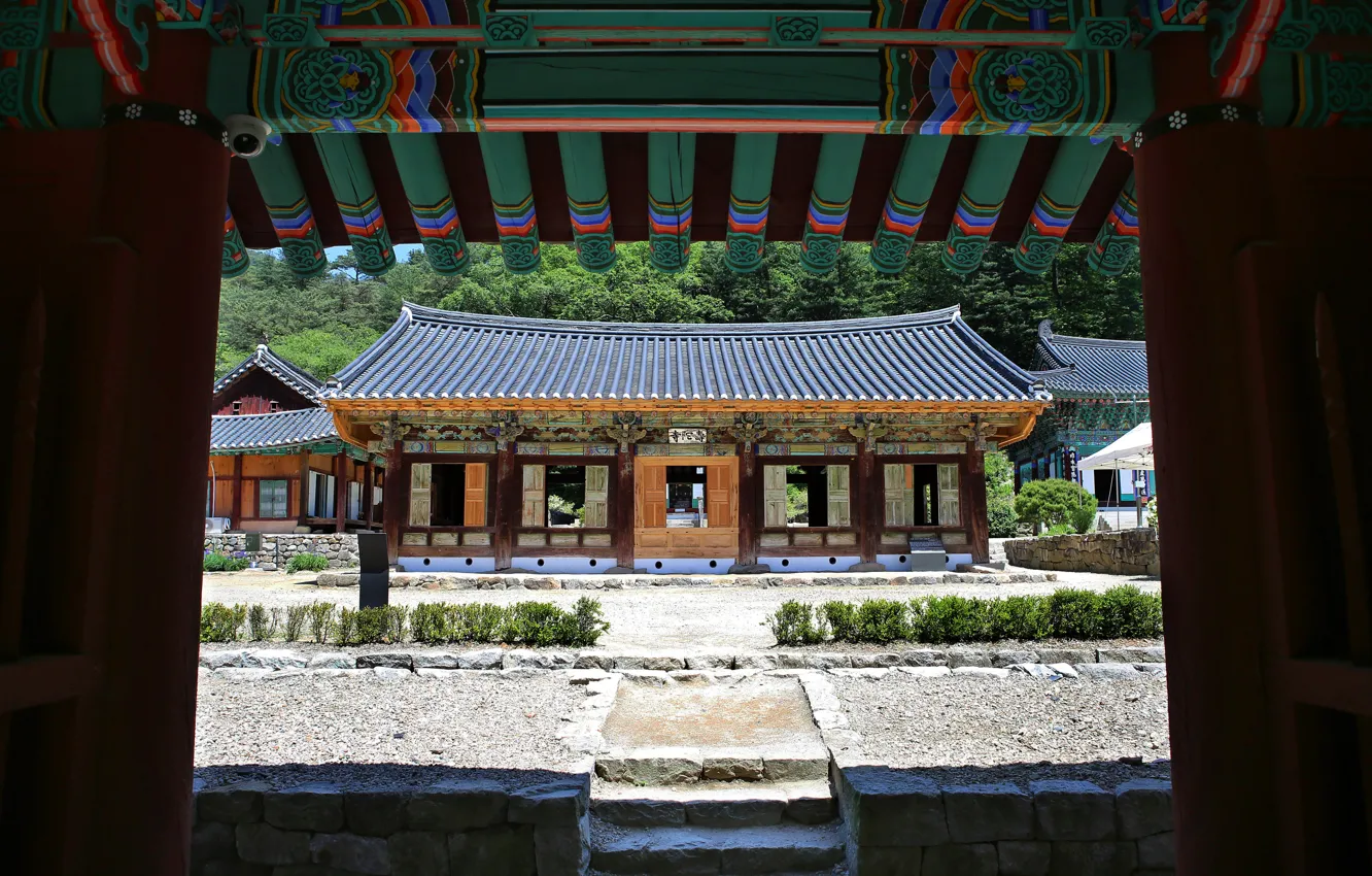 Photo wallpaper paint, composition, Buddhist temple