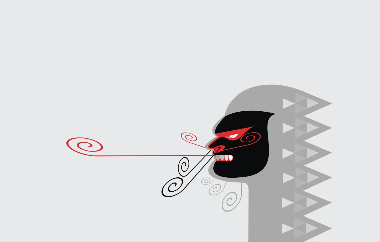 Photo wallpaper face, dragon, vector, mask