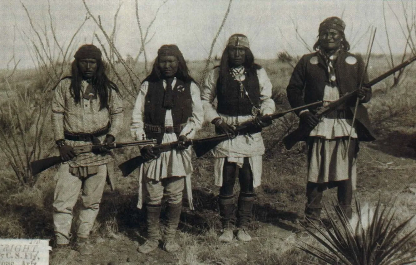 Photo wallpaper native american, apache leader, Geronimo, first nations, nephew, 2 sons