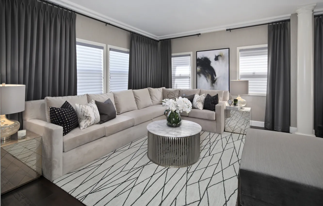Photo wallpaper design, comfort, furniture, living room
