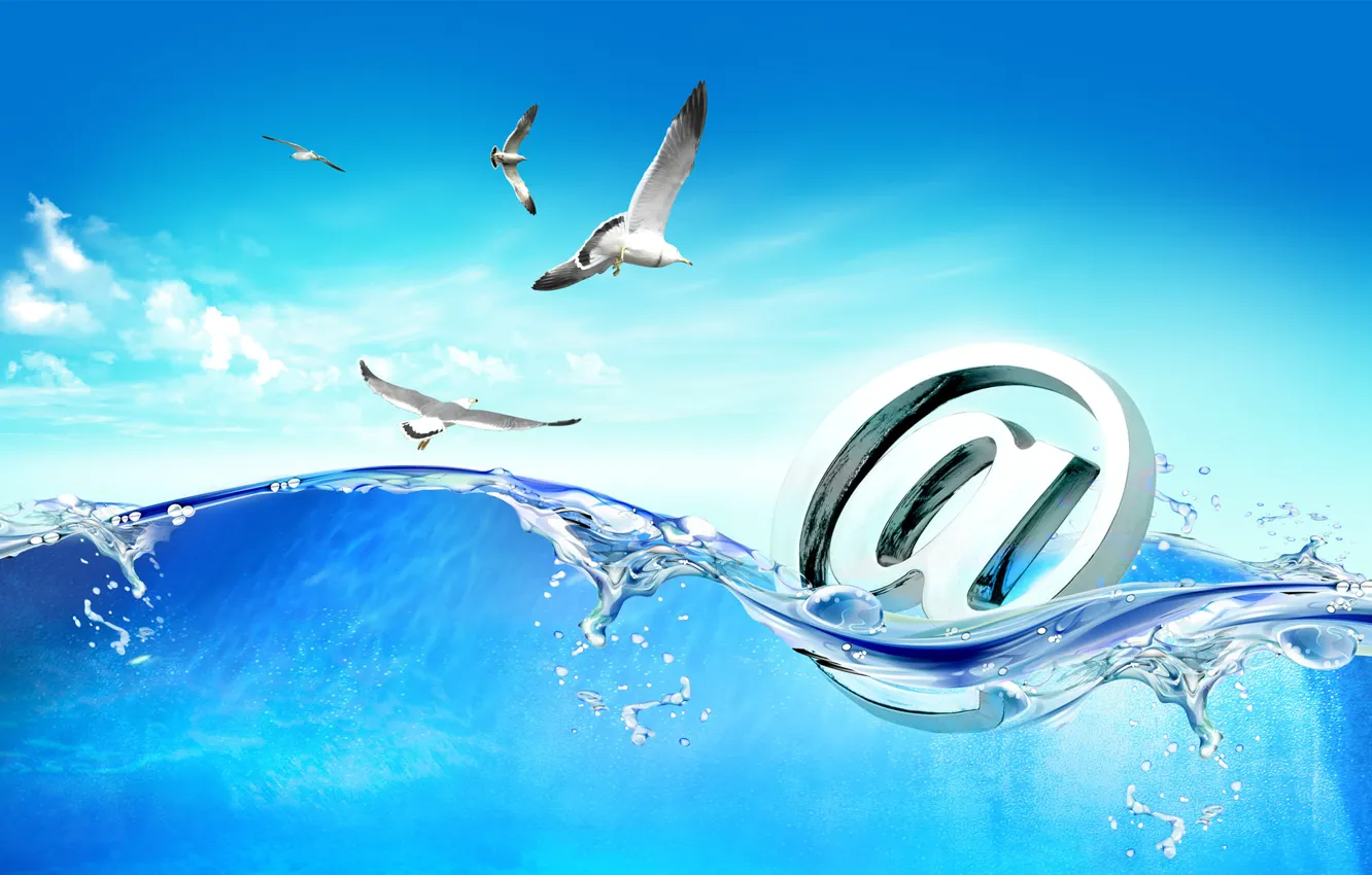 Photo wallpaper the sky, water, Internet, art, hi-tech, e-mail