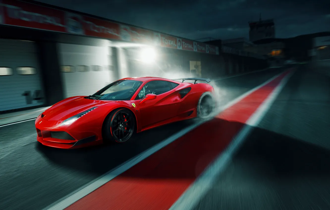 Photo wallpaper Ferrari, supercar, Ferrari, GTB, Novitec Rosso, 488