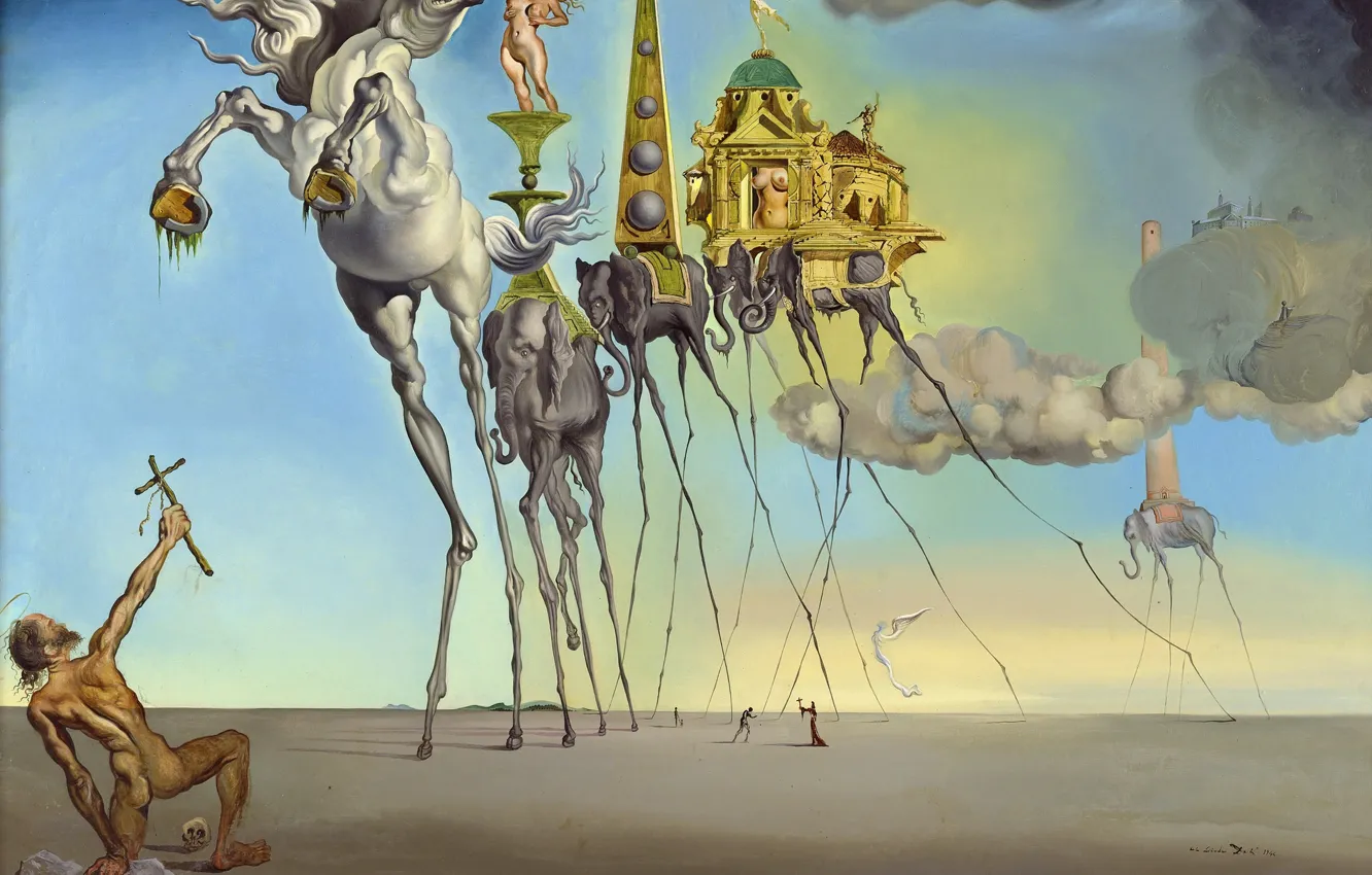 Photo wallpaper surrealism, picture, Salvador Dali, Salvador Dali, The Temptation Of St. Anthony