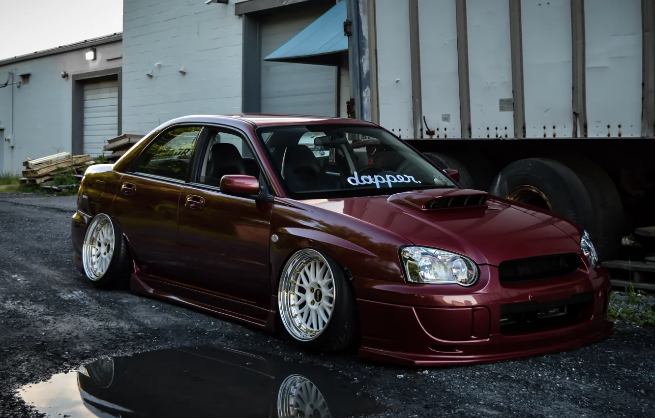 Photo wallpaper Subaru, WRX, Red, Impreza WRX