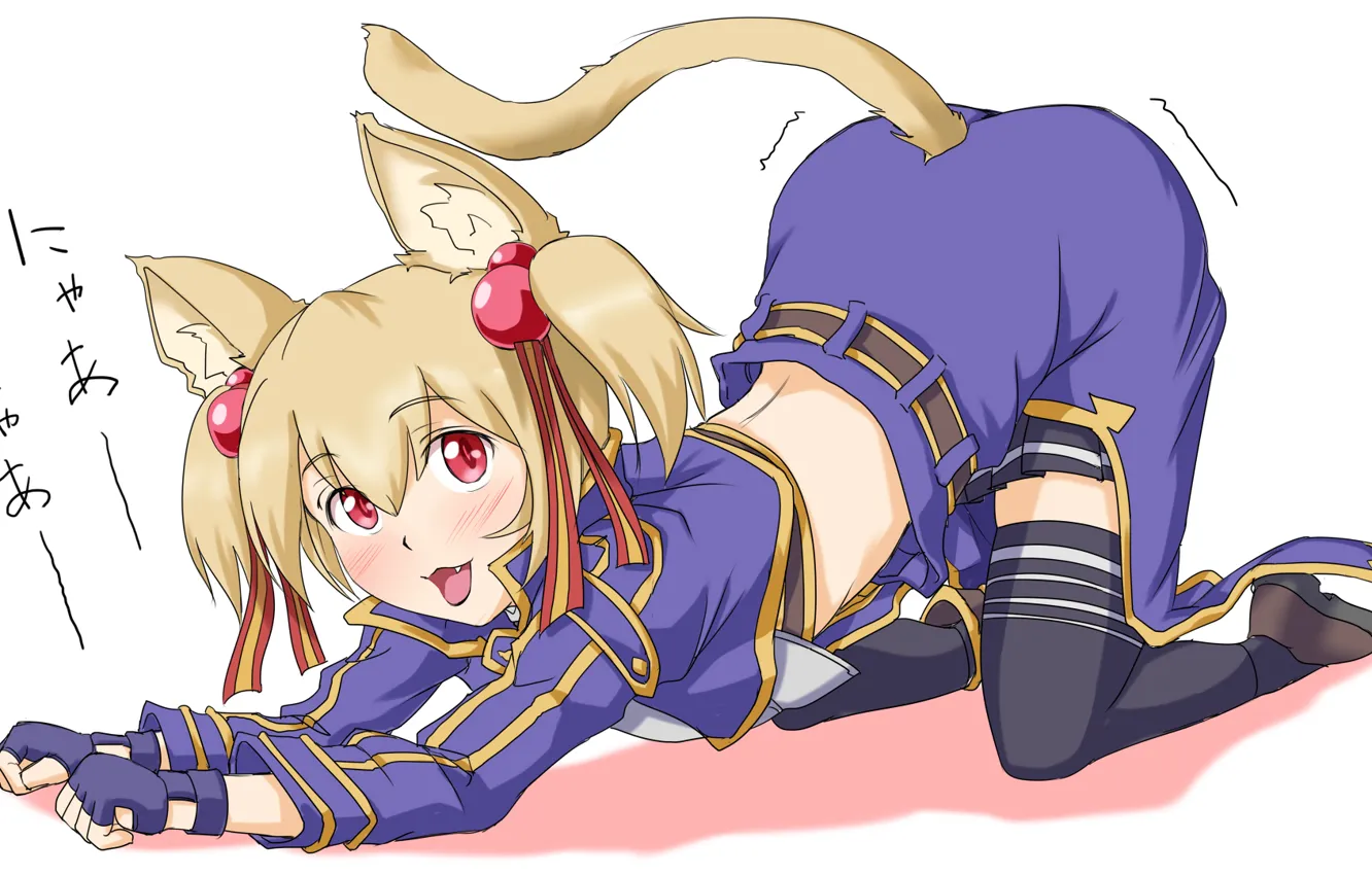 Photo wallpaper art, girl, neko, sword art online