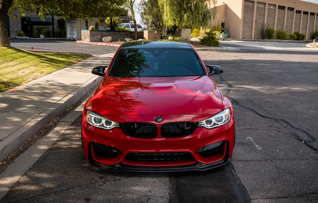 Photo wallpaper BMW, Front, RED, Face, F80, Sight