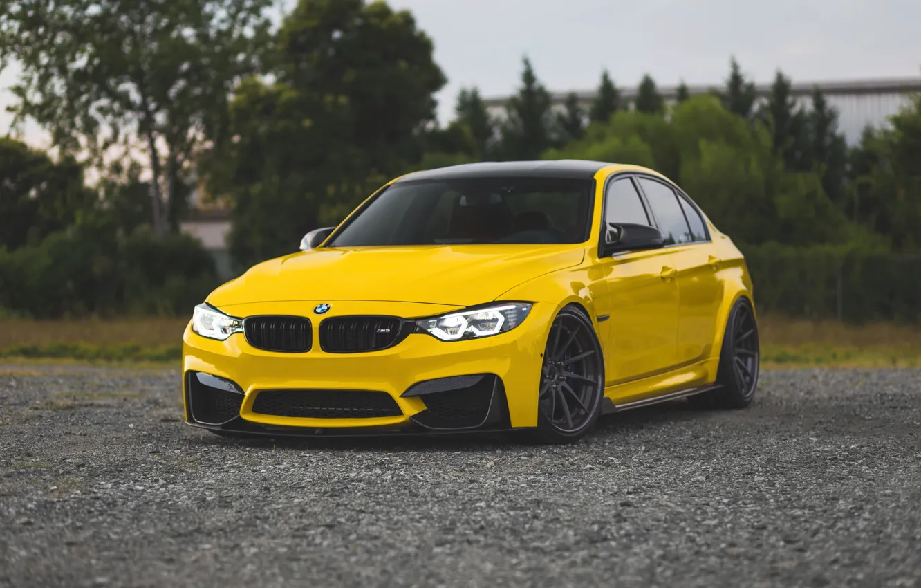 Photo wallpaper BMW, Yellow, F80, M3