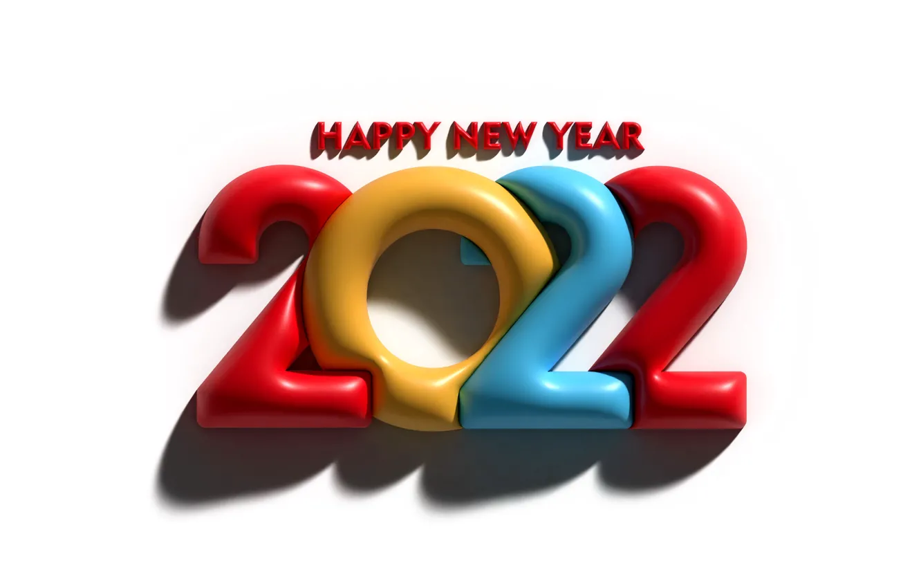 Photo wallpaper colorful, figures, New year, new year, happy, figures, 2022