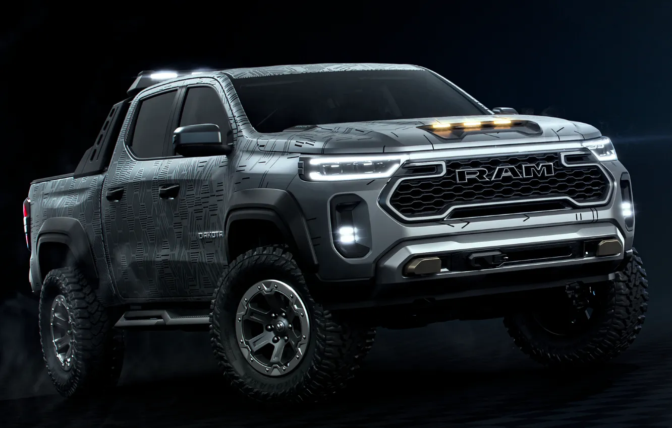 Photo wallpaper Concept, the concept car, pickup, pickup, the dark background, Ram, dark background, 2025