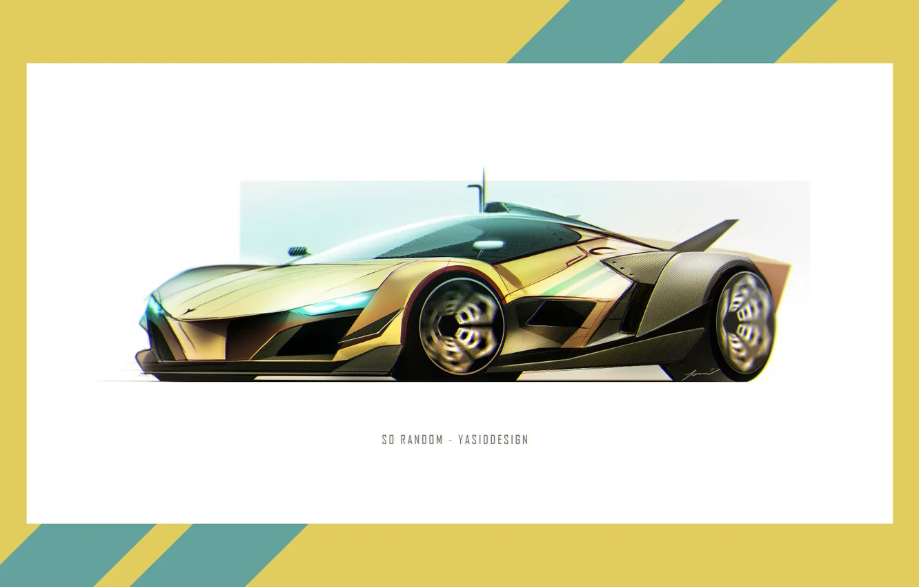 Photo wallpaper car, machine, auto, rendering, figure, frame, art, car