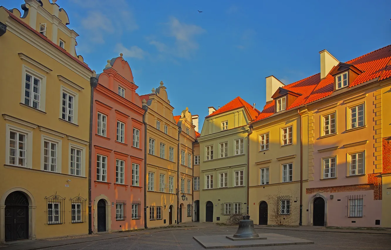 Photo wallpaper home, Poland, Warsaw, bell, Old Town