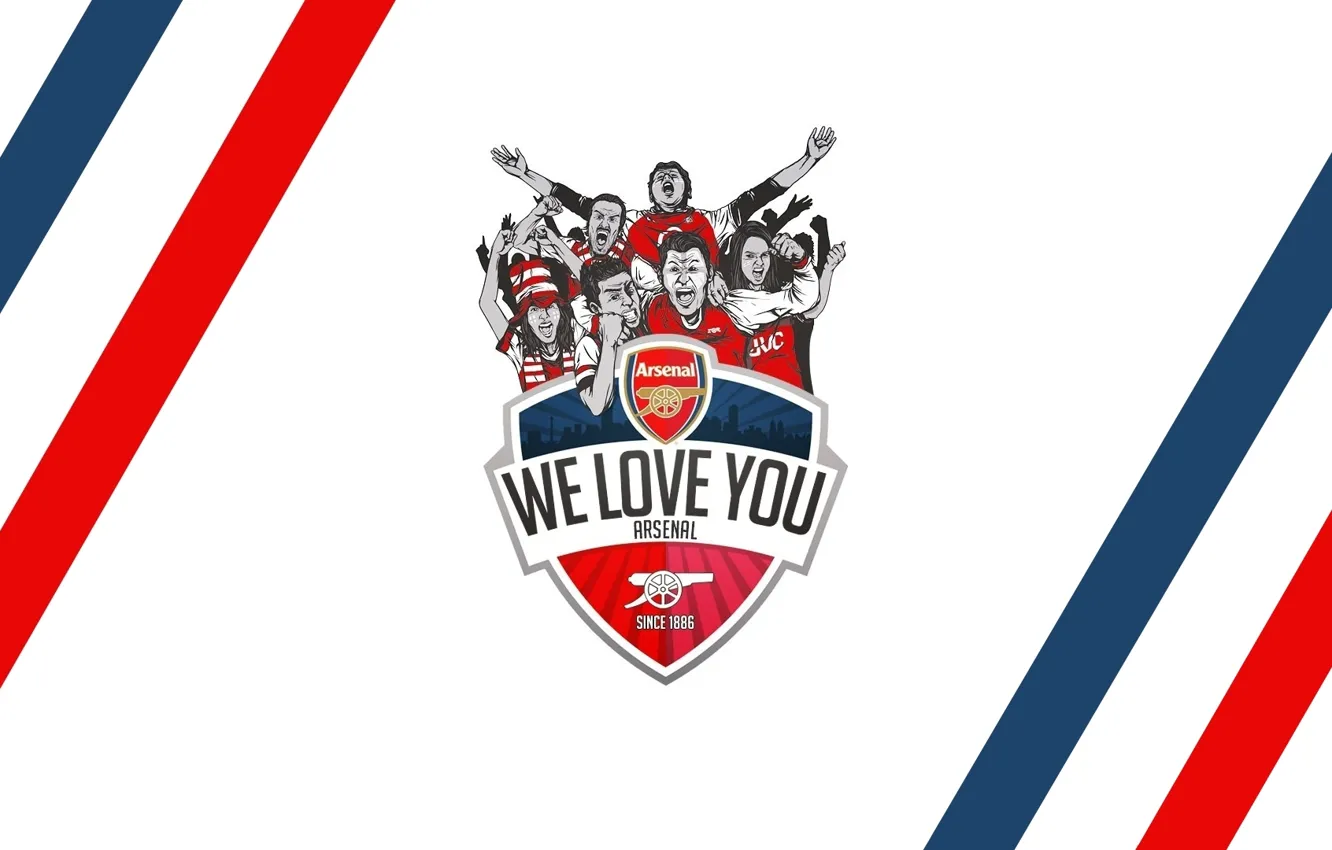 Photo wallpaper strip, the inscription, art, emblem, Arsenal, art, fans, fans