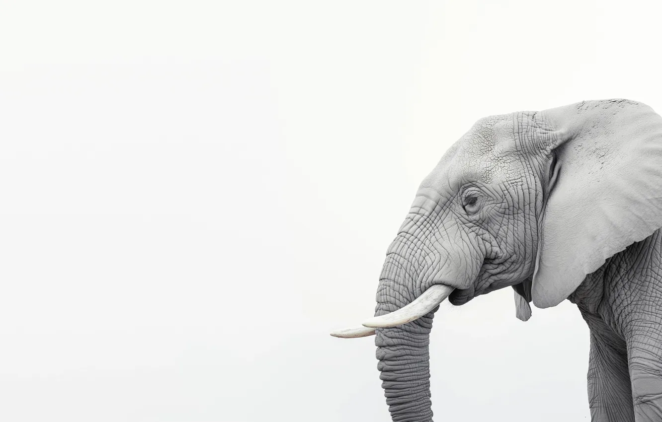 Photo wallpaper elephant, trunk, head, Tusks