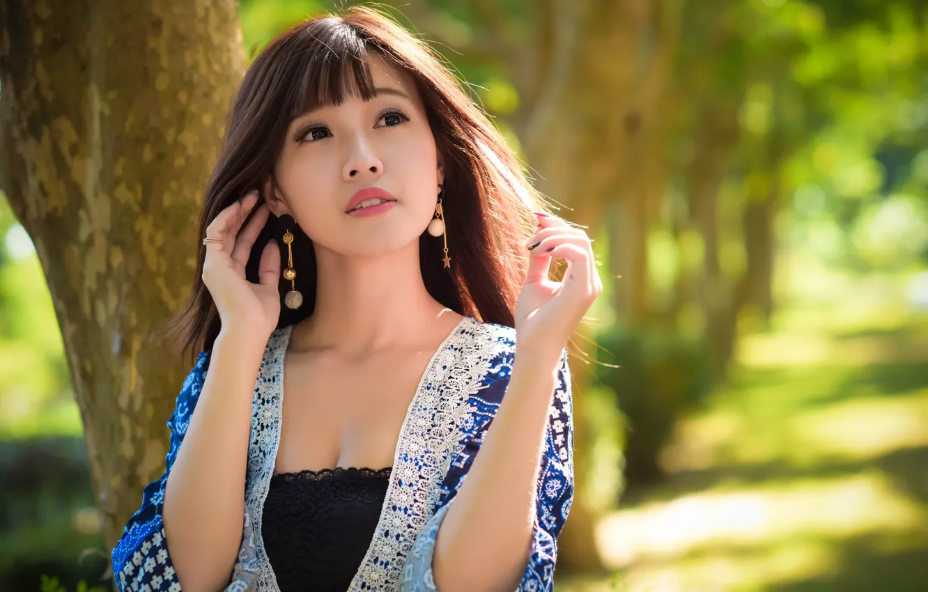 Photo wallpaper summer, face, hair, Asian