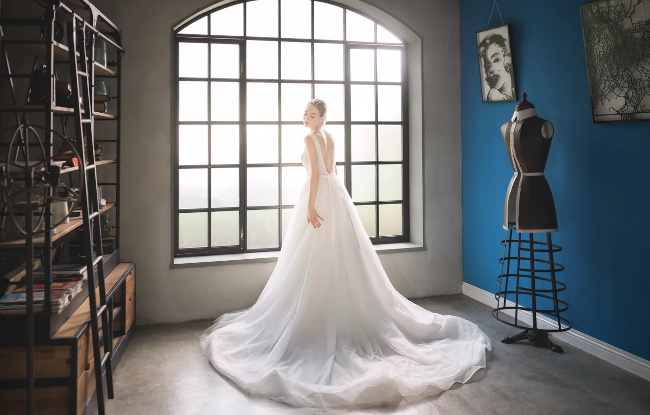 Photo wallpaper face, style, model, dress, window, the room