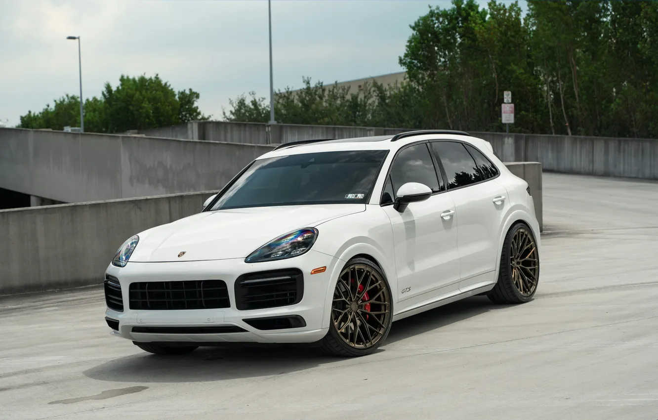 Photo wallpaper Porsche, White, Parking, ANRKY Wheels, Cayenne Cup, Porsche Cayenne Coupe